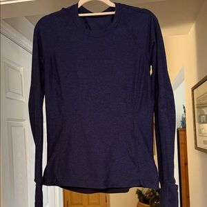 Lululemon Women's Long Sleeve Navy Workout Top Shirt Size S